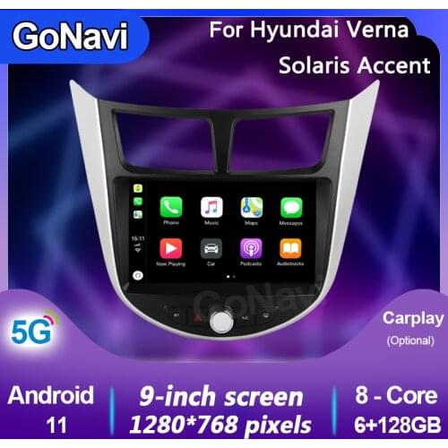 GoNavi android car radio Central Multimedia intelligent system tonch screen with gps For Hyundai Verna Solaris Accent 2010-2016