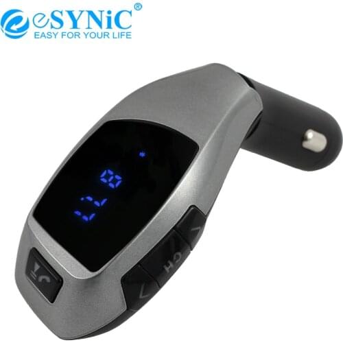 ESYNiC Bluetooth-compatible Handsfree Speakerphone Car FM Wireless Transmitter USB SD MP3 Player with MIC
