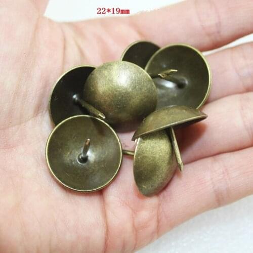 Bronze Iron Upholstery Nail Antique Jewelry Case Box Sofa Decorative Tack Stud Pushpin Decorative Furniture Nails,22*19mm,100Pcs