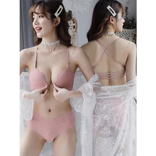 Women lingerie gather wire free seamless bra front closure adjustable beauty back girls small chest bralette Section Received