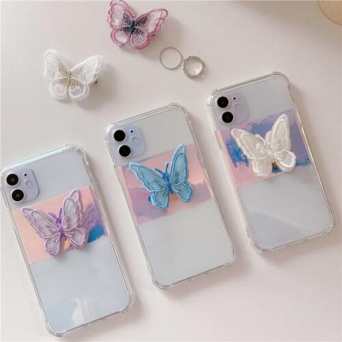Luxury Retro butterfly art girls woman Phone Case For iPhone 11 Pro Max case Cute cover for iPhone XS XR X 7 8 Plus 7Plus Case