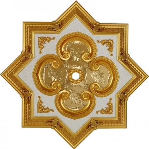 Decorative Star Design Vintage Looking Ceiling Medallion for Chandeliers Damask Pattern 90cm 35.43