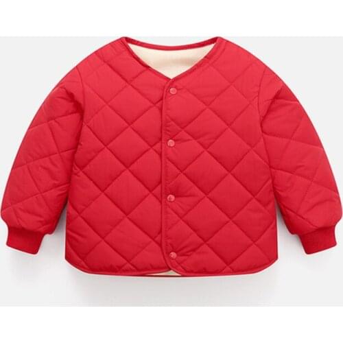 Children Down Padded Jacket 2021 New Baby Single-Breasted Padded Jackets Autumn Plus Fleece Baby Warm Cardigan Inner Outerwear