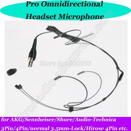 MICWL Pro Black Headworn Headset Omnidirectional Microphone for Laptop Sennheiser AKG Shure Audio-Technica Wireless Mic Bodypack