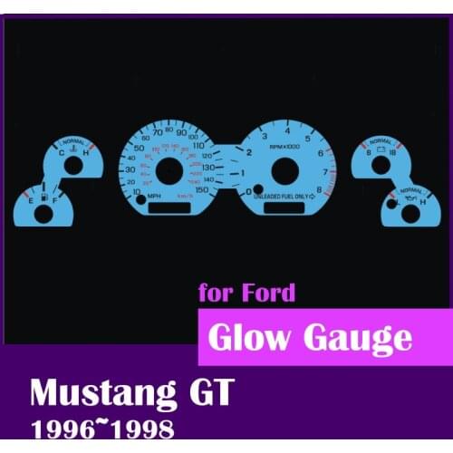 DASH On sale EL Glow Gauge for Mustang GT 1996 1998 150 mph 8000 RPM Blue Green