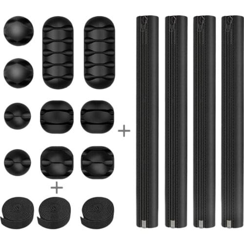 Cable Management Organizer Kit, Cable Holder, Desk Cable Organizer, for Pc Office, Reusable