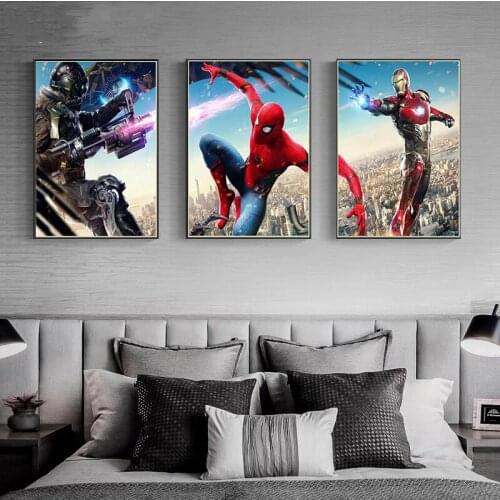 Anime Marvel Avengers Superhero Posters Prints Iron Man Canvas Painting Wall Art Picture for Boy Gift Bedroom Home Decoraton