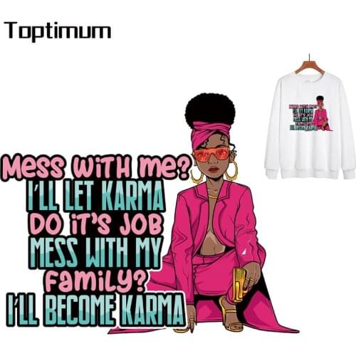 Cool Girl Thermal Stickers Heat Transfer Patch DIY Crafts Washable T-Shirt Jeans Decoration Household Iron On Applique