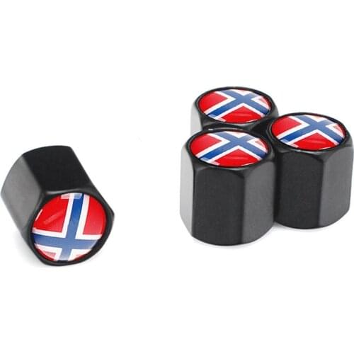 Car Wheel Tire Valve Caps Norway Flag Emblem Tyre Valve Dustproof Cover For Ferrari Accessories Automobile Bike Motorcycle Parts