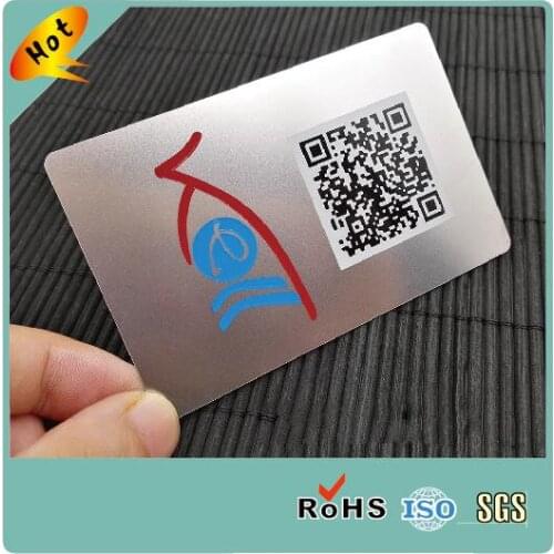 Personalized stainless steel qr code metal card with business