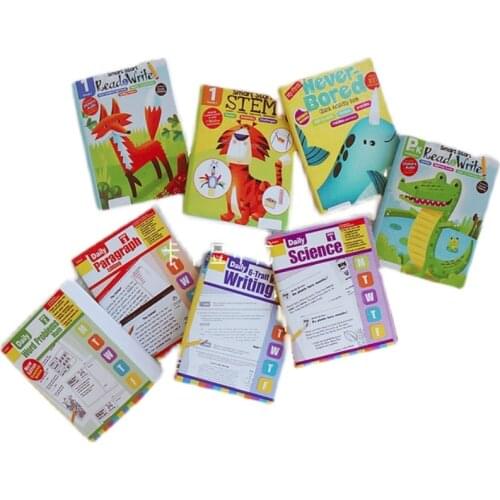 8pcs Dollhouse Miniature 1/12Scale Cartoon Exercise Book Pretend Play for OB11 Blyth Doll House Furniture Toys