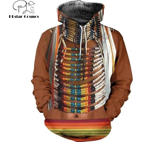 Fashion Mens hoodies Native Indian 3D Printed Hoodie Harajuku Streetwear Cosplay costume Unisex Casual Jacket Tracksuit YY008