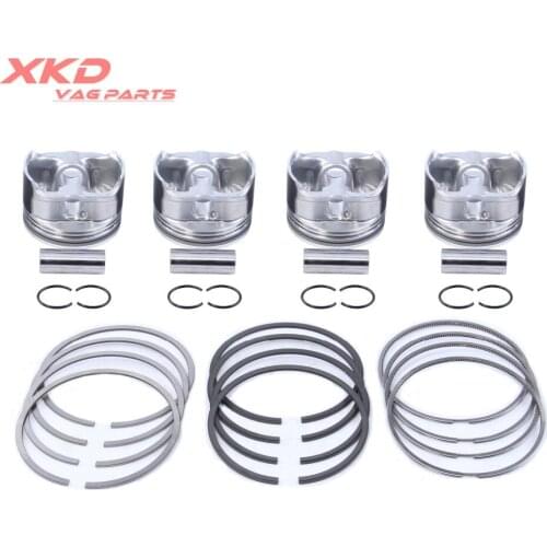 STD 81.0mm 4Pcs Piston & Ring Set Fit For AU-DI A3 A4 TT Golf G-TI Je-tta Passat 1.8T 06B107065N/F 06B 198 151 B 058 198 151 B