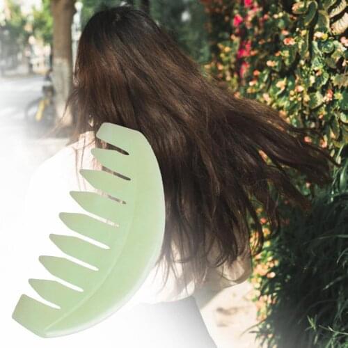 Jade Massage Comb Head Massager Hair Brush Guasha Board Stone Body Massage Brush Scalp Massager Meridian Comb Hair Treatment