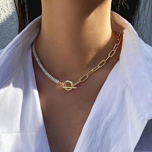 New Crystal Clavicle Chain Collar Necklace Women Girl Fashion Stitching Luxury Fashion Retro Noble Jewelry