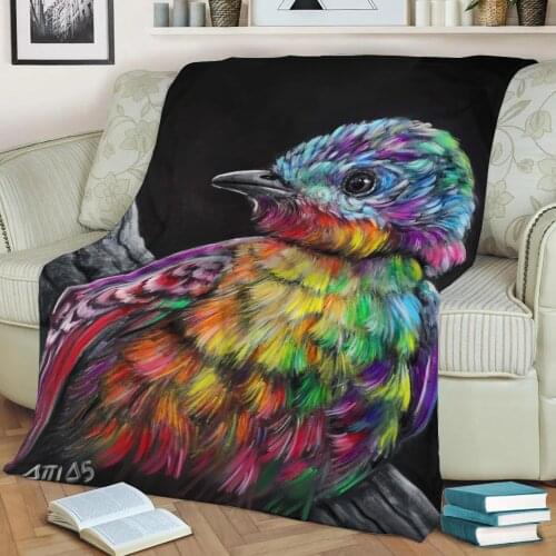BIRD COLOR Flannel Throw Blanket 3D Printed Keep Warm Sofa Child Blanket Home Decor Textiles Dream Family Gift