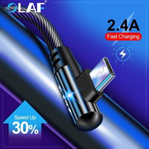 OLAF 2.4A Fast Charge 90 Degree Elbow Micro USB Cable for Samsung S7 For Xiaomi LG Tablet Android Mobile Phone USB Charging Cord