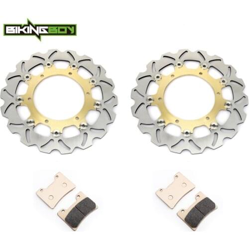 BIKINGBOY Front Brake Discs Disks Rotors Pads For Yamaha VMX 1200 V-Max 93 94 95 96 97 98 99 00 01 02 03 04 05 06 07 Stainless