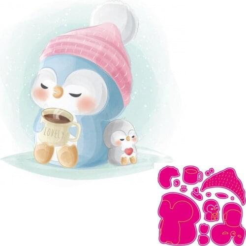 Penguin Metal Cutting Dies Lovely Animals Doll Stencil for DIY Scrapbooking Craft Cards Decoration