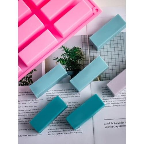 Twelve Holes Rectangular Silicone Mold Household Simple Handmade Soap Mold DIY Candle Silicone Mold