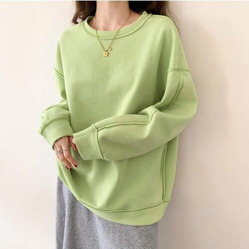 2021 Spring Autumn O-Neck Pullover Women Korean Fashion Loose Clothes Oversized Sweatshirts Casual Girls Harajuku hoodie