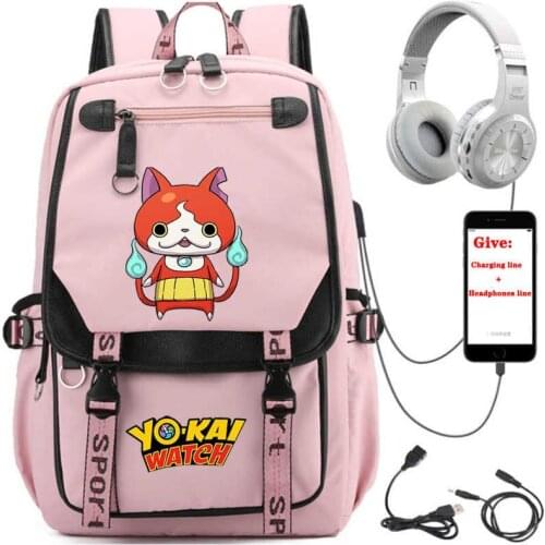 USB Charging teenagers Laptop packsack anime Yo-kai Watch backpack Women men Travel Backpack student School book Bag