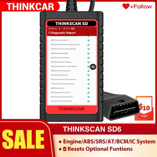 THINKCAR Thinkscan SD2 OBD2 Scanner RESETS Full System Car Diagnostic Tool Code Reader Professional Scanner Tool Free Ship