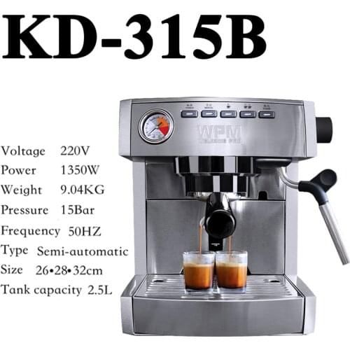 220V WELHOME KD-135B Coffee Maker Espresso Coffee Machine Full automatic Semi-automatic Semi-automatic Home coffee machine