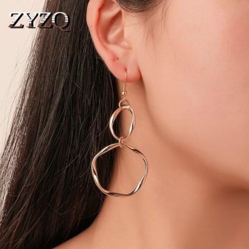 ZYZQ Creative Personality Stylish Drop Earrings Euro Stylish With Letter Eight Shaped Pendant Wholesale Lots&Bulk Fashion Jewel