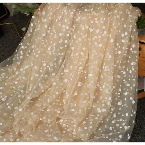 1.6 meters wide soft wave dot gold dot printing mesh lace fabric DIY clothing skirt curtain fabric fabric