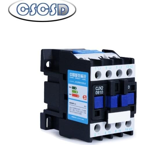 1pcs AC contactor 9A CJX2-0910 LC1-0901 switches single phase three phase voltage 380V 220V 110V 36V 24V DIN Rail Mount