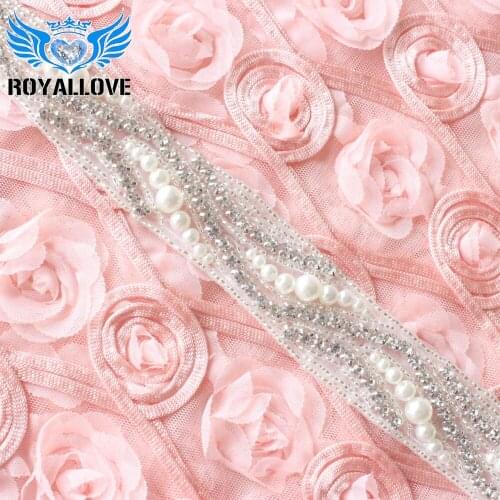10 yards) Iron On Sewing Wholesale Bridal Wedding Dresses Sash Pearl Beaded Rhinestone Appliques Trimming Sash Headpieces trim