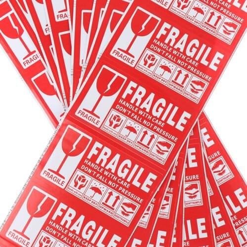 100pcs Fragile Stickers Fragile Label Warning Labels 9cm*5cm new