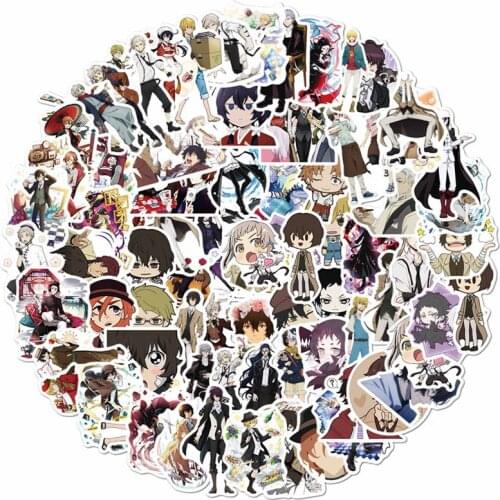 100Pcs/Set Bungou Stray Dogs Anime Graffiti Stickers Gifts Toys for Children DIY Skateboard Laptop Car Phone