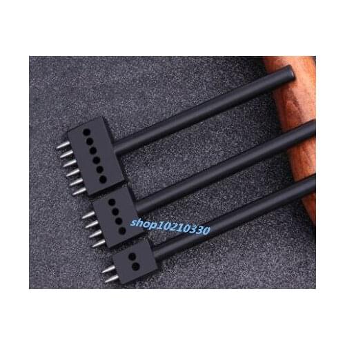 3 Pcs/lot Round Punch Tools Black Leather Craft Hole Punches 2/4/6 Prong Leather Punching Tool