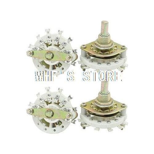 4Pcs 10mm Mount Hole Dia 1P6T 1 Deck Band Channel Rotary Switch Selector