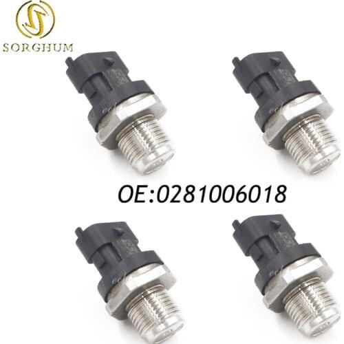 New 4PCS Fuel Injection Rail Pressure Sensor Fits For Ford 2006 3.0 Mazda 2.5 3.0 0281006018 Genuine