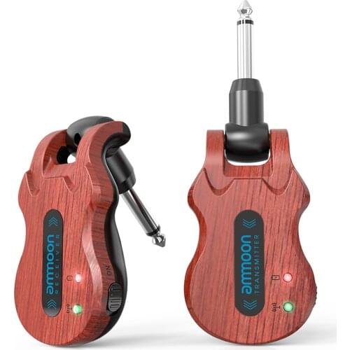 Ammoon Wireless Guitar System Audio Digital Guitar Transmitter Receiver Rechargeable Battery 100 Feet Transmission Range