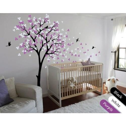 Large Nursery Tree Cute Pattern Art Wall Stickers Home Sweet Kids Bedroom Beautiful Decor Vinyl Huge Tree Wall Decals Wm-571