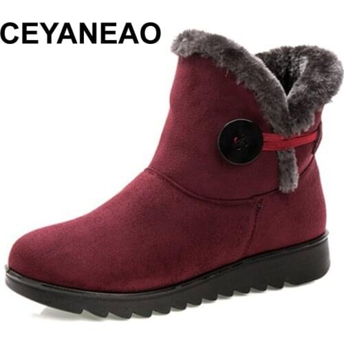 CEYANEAOClassicFashion snow boots warm fur women boots ankle boots winter boots for women winter shoes women shoes women boots