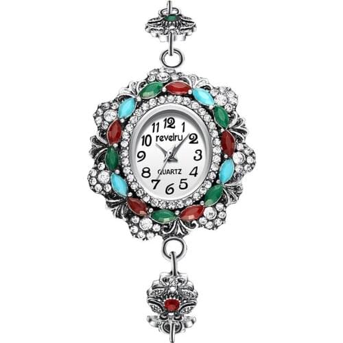 QINGXIYA Watches Women Luxury Simple Quartz Bracelet Wrist Watch Women Watch Retro Style Rhinestones Clock Relogio Feminino