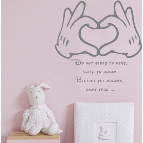 Childhood Quotes With Hand Heart Sign Wall Decal Cartoon Sticker Home Living And Bed Room Decoration Removable A003271