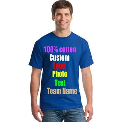 Customize your picture logo Mens and womens T-shirts, team uniforms, cotton T-shirts, can be customized with embroidery logo
