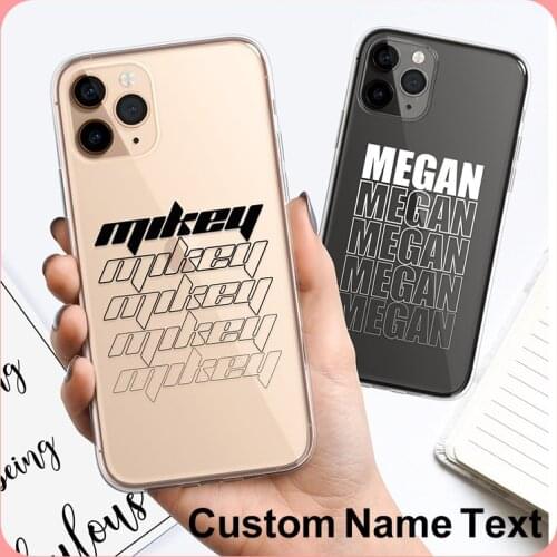 Custom Personalize Your Name Phone Case For iphone SE 2020 6 6S 7 8 Plus X XS XR Max 11 Pro 12 Mini MAX Soft silicone phone Case