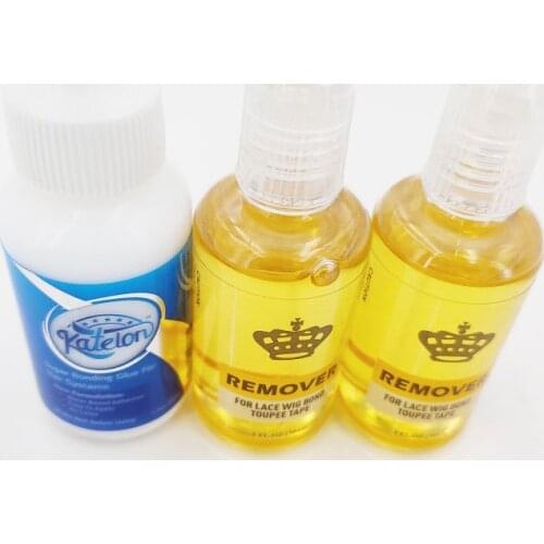 1.3 Oz 38 ml lace front wig glue Katelon super bonding glue with 1 Oz 30 ml yellow remover for Lace Wig