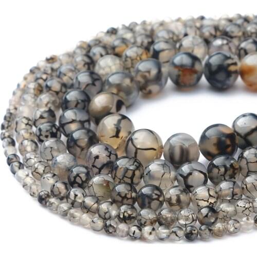 High-quality Natural Black White Marble Round Beads,Diameter 4-12MM,For Making DIY Bracelets,Necklaces And Fashion Jewelry