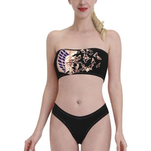 Anime Manga Kawaii swimming suit for Women young Girl Titan Attack (15) Bandeaukini 2021 Swimming Suit Bikinis