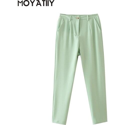 Женские брюки с высокой талией MOYATIIY China At AliExpress