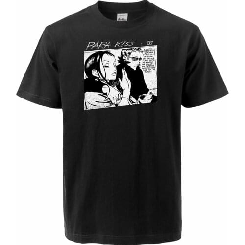 Men Japan Style Para Kiss T Shirts 2020 Summer Tops Tees 100% Cotton Couple Short Sleeve Hip Hop Streetwear Crew Neck T-shirts