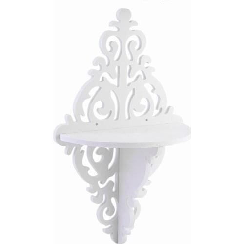 European Style Wall Shelf White Sharp Point Storage Board Wall Bedroom Wall Storage Rack Decorative Flower Rack